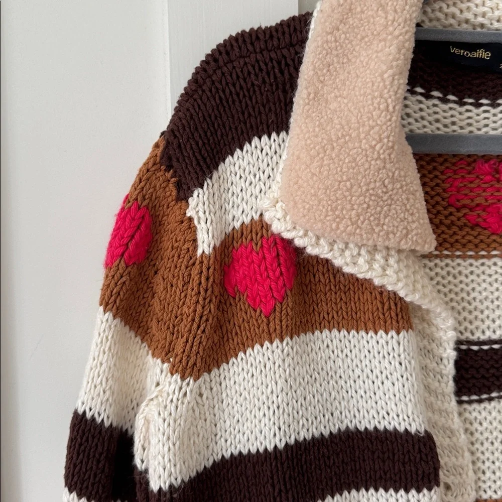 Anthropologie Vero Alfie Hand-Knit Cardigan Sweater Size 2 - Picture 6 of 16